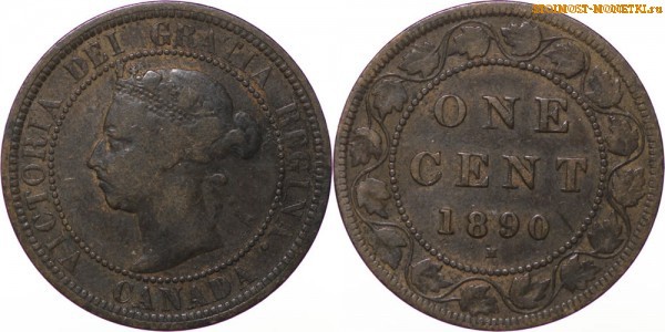 1 цент Канады 1890 года - стоимость / 1 cent Canada 1890 - цена монеты