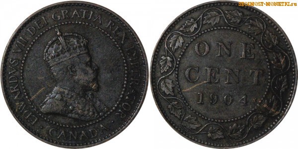 1 цент Канады 1904 года - стоимость / 1 cent Canada 1904 - цена монеты