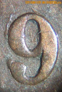 DP N9 №3 - разновидность 1 цента 1859 года