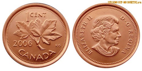 1 цент Канады 2006 года - стоимость / 1 cent Canada 2006 - цена монеты