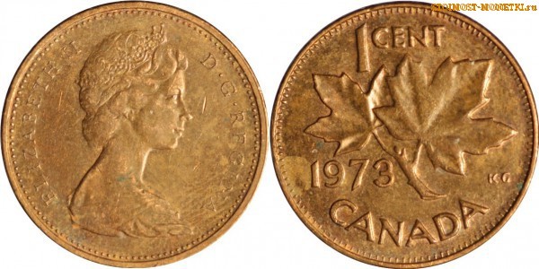 1 цент Канады 1973 года - стоимость / 1 cent Canada 1973 - цена монеты
