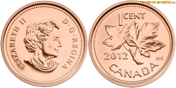 1 цент Канады 2012 года - стоимость / 1 cent Canada 2012 - цена монеты