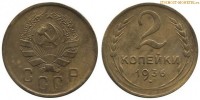 Фото  2 копейки 1936 года — стоимость, цена монеты